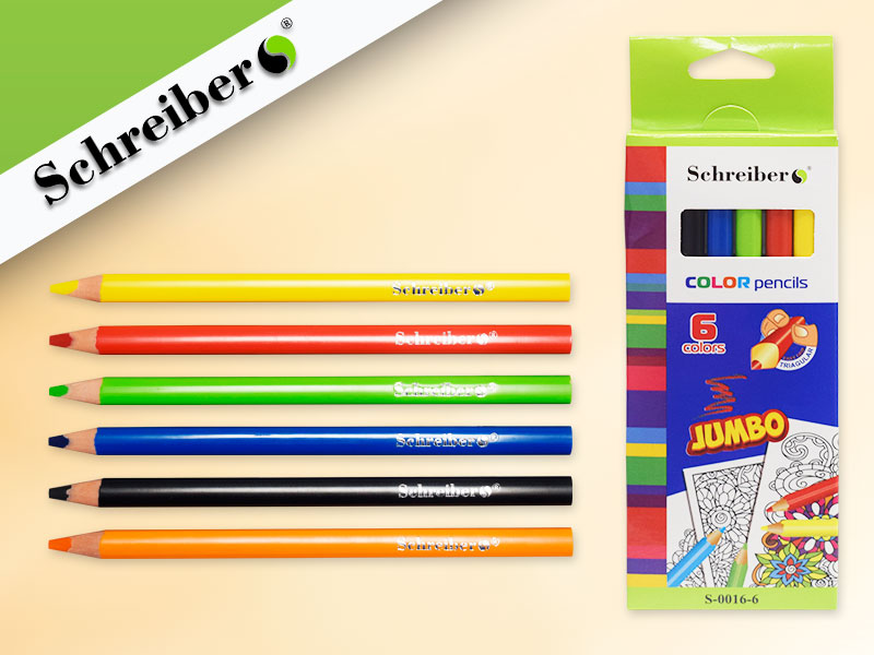 набор цветных карандашей, 6 цветов., gumbo, 17,5 см., пластик.корп., картонная коробка