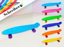 скейтборд, пластиковая платформа, 65х18 см, 6 цветов в ассортименте