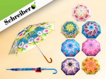 зонт-трость, цветы, материал - пвх, цвета в ассортименте, 53,5 см.