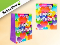 пакет подарочный бумажный "happy birthday", 32х26х14см