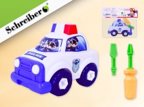 игрушка-конструктор полицейская машинка, 16х12 см, с отверткой и гаечным ключом, в пакете с европодвесом