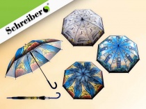 зонт-трость, 53,5 см.города, материал - пвх, цвета в ассортименте, 53,5 см.