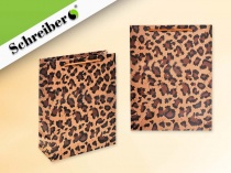 пакет подарочный бумажный леопардовый (крафт), 33х24х8 см, плотность бумаги 180 гр, 1 дизайн