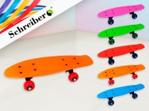 скейтборд, пластиковая.платформа, 42х12 см, 5 цветов в ассортименте