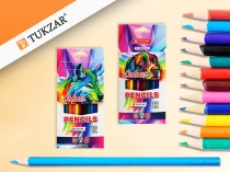 набор цветных карандашей, 12 цветов, трхгранные (рф)
