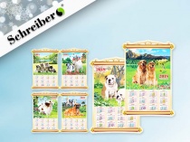 календарь пластиковый с выпуклой картинкой собаки на 2018 год, 33х47 см., 6 дизайнов в ассортименте