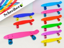 скейтборд, пластиковая.платформа, 56х14 см, 8 цветов в ассортименте