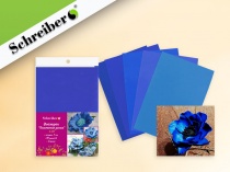 набор фоамирана, 10листов, 1мм, а4, 5 цветов в ассортименте, синяя палитра