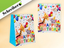 пакет подарочный бумажный "happy birthday", 27х21х13см