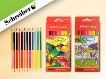 набор двухсторонних цветных карандашей, 12 штук, 24 цвета