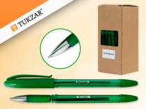 ручка масляная vista, 0,7mm, цвет чернил - зеленый 38шт (рф)