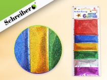 блестки для декоративных работ в пакетиках (3 гр), 6 цветов на картонной подложке new