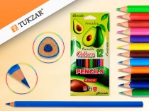 набор трёхгранных цветных карандашей "авокадо" 12 цветов