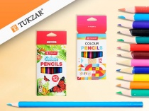 набор цветных карандашей, 12 цветов, круглые (рф)